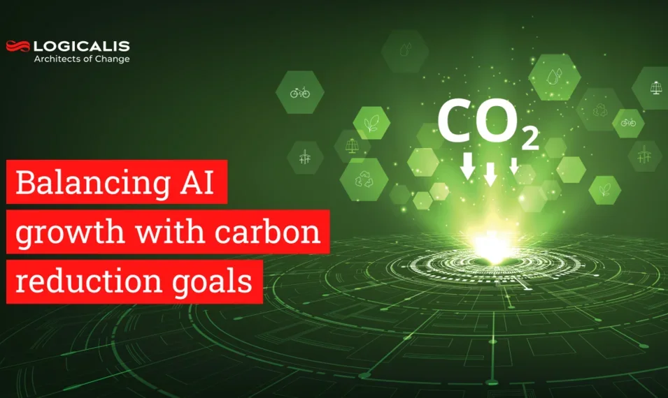 Image with title Balancing AI growth with carbon reduction goals